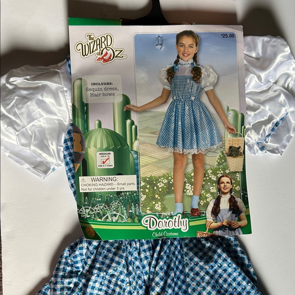 Wizard of Oz Dorothy Sequin Dress Costume - Blue and White